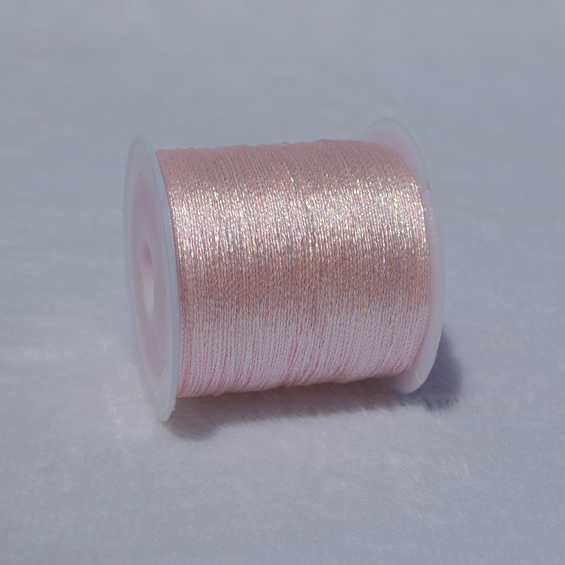 Cuerda trenzada de 3 hebras para pulsera, hilo colorido de oro y plata de 100M, bordado de cuentas de ganchillo, hilo hecho a mano: Dark Brown