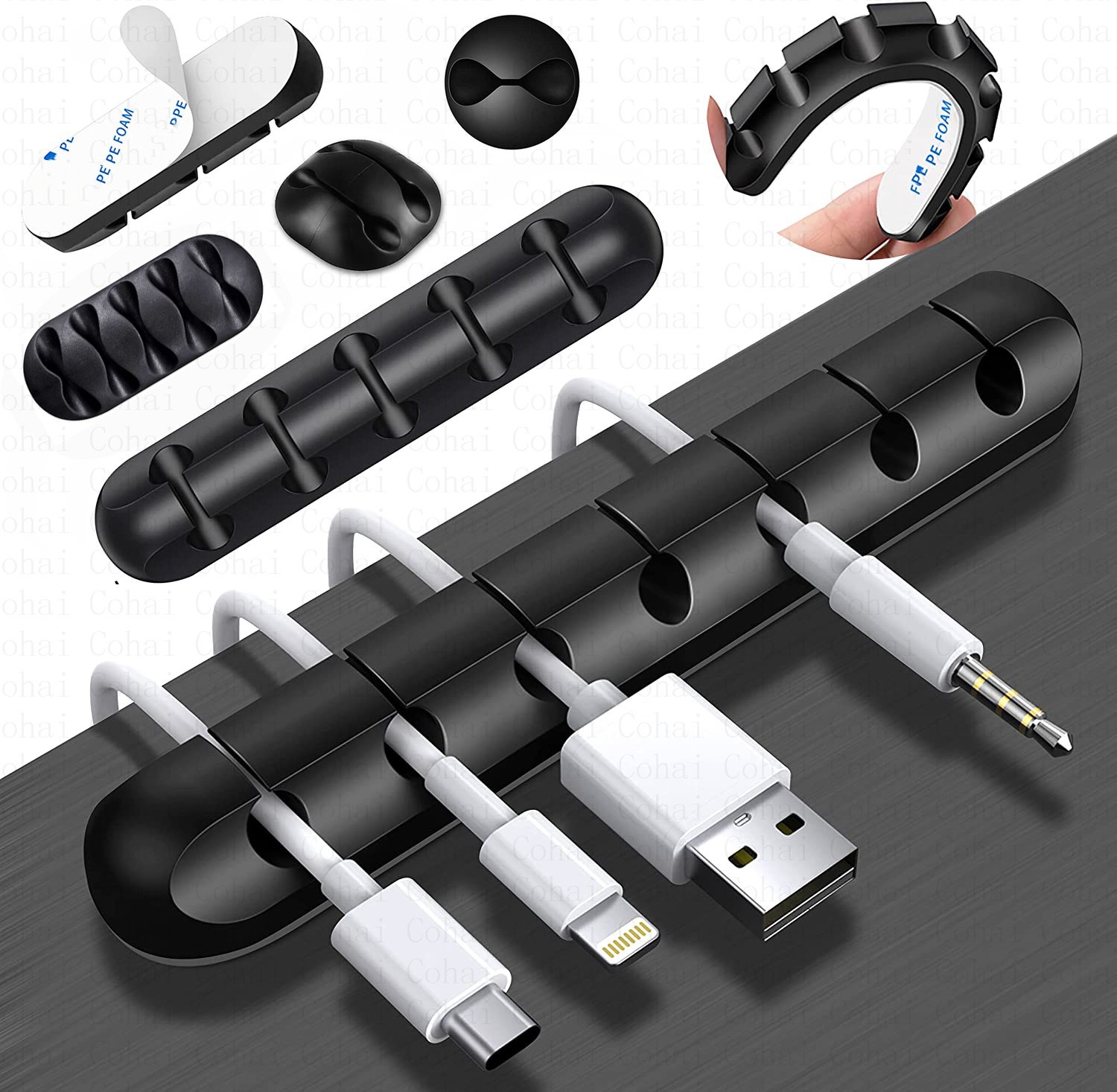 Organizador de cables USB de silicona, bobinador de cables de escritorio, Clips de gestión, soporte de cables para ratón, auriculares, organizador de cables de coche