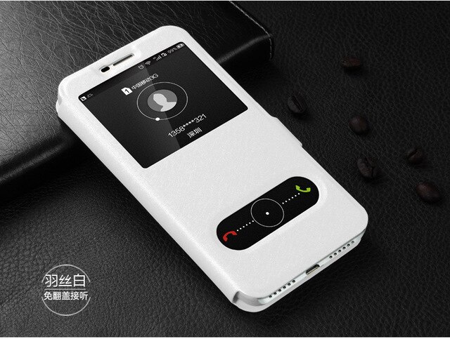 Für Huawei Honor 4C Pro Fall TIT-AL00 Schnell Ansicht Fenster Fall Für Huawei Y6 Pro Abdeckung TIT-L01 TIT-U02 Flip PU leder Telefon Fällen: White