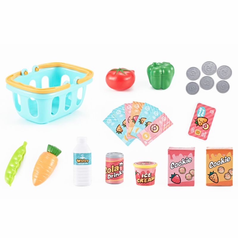 Durevole registratore di cassa giocattolo finta gioca giocattolo educativo con scanner suono musica microfono calcolatrice drogheria giocattolo regalo per ragazze