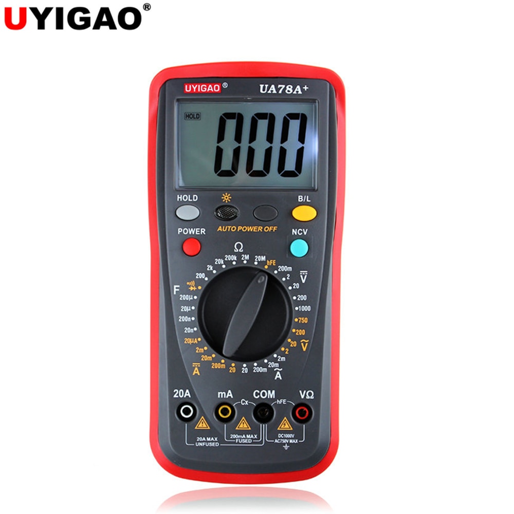 UYIGAO UA78A Multimeter Meter With Temperature Digital Multimeter For Measuring Capacitance And Resistance Non-contact electric