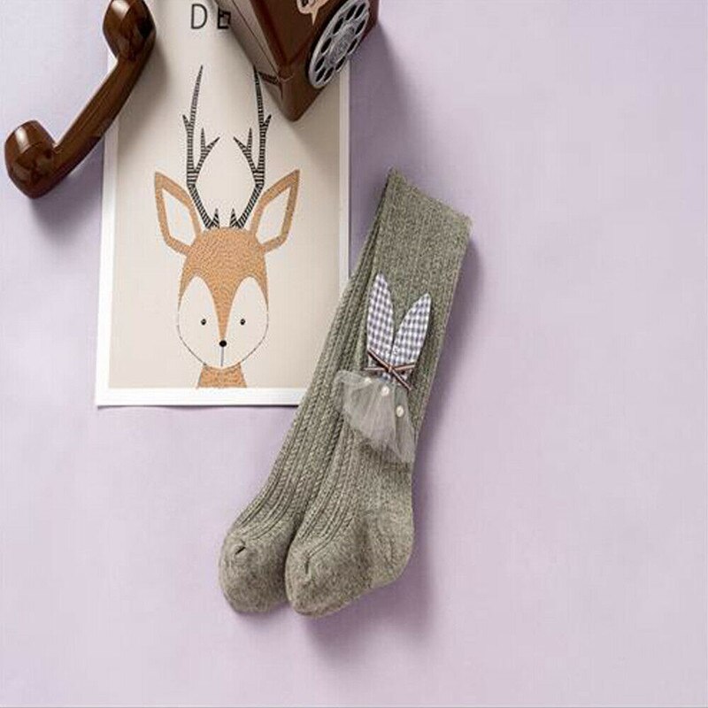 UK Dzieci dziewczynek bawełniane rajstopy śliczne księżniczka łuk jednolity kolor rajstopy maluch dziecko pończochy spodnie wyroby pończosznicze: Szary