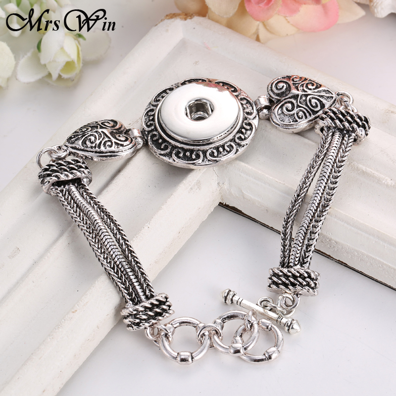 Neue Snap Armband Vintage Silber 18mm Snap Armband Einstellbar Größe Kette Armband Uhren Snap Schmuck