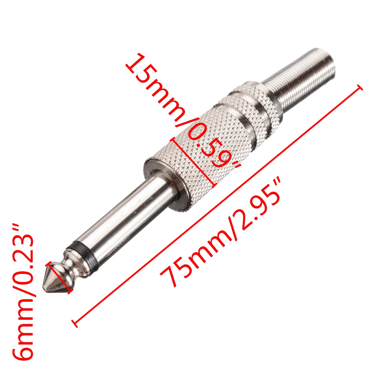 Conector de amplificador Mono de 6,35mm, conector de Cable de Audio de 1/4 pulgadas, macho, 10 piezas