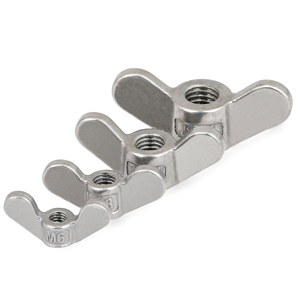 M4 M5 M6 M8 M10 304 Stainless Steel Large Ears Hand Tighten Nut Wingnut Butterfly Nut Ingot Two Claw Nuts Anti-corrosion
