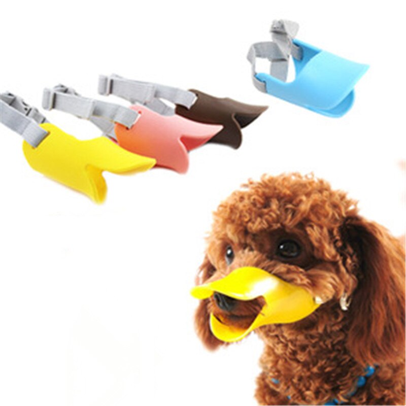 Novelty silicone cute duck mouth dog mask muzzle Bark bite stop anti-bite mask For Pet dog