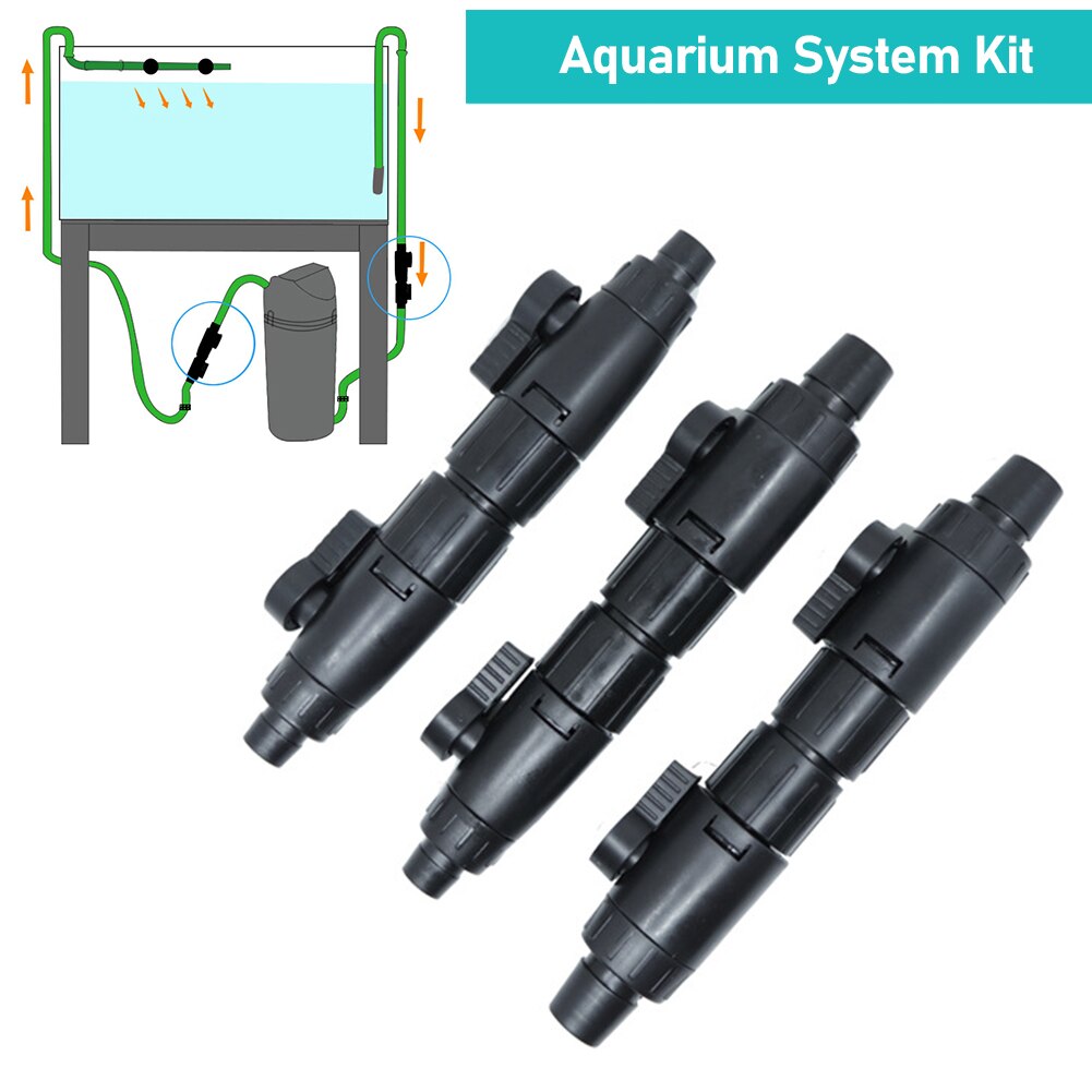 Conector de liberación rápida de doble grifo para acuario, válvula de Control de agua para peces, manguera, accesorios para pecera, 12mm/16mm