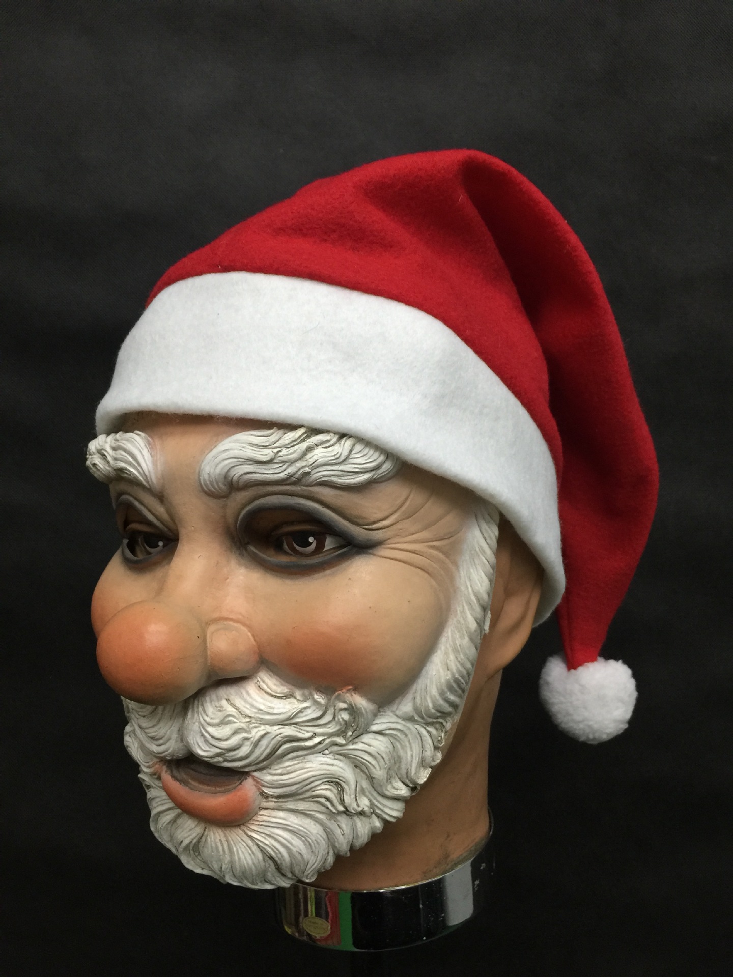 Masque en Latex pour père noël, déguisement de fête de noël en plein air, perruque à barbe: B