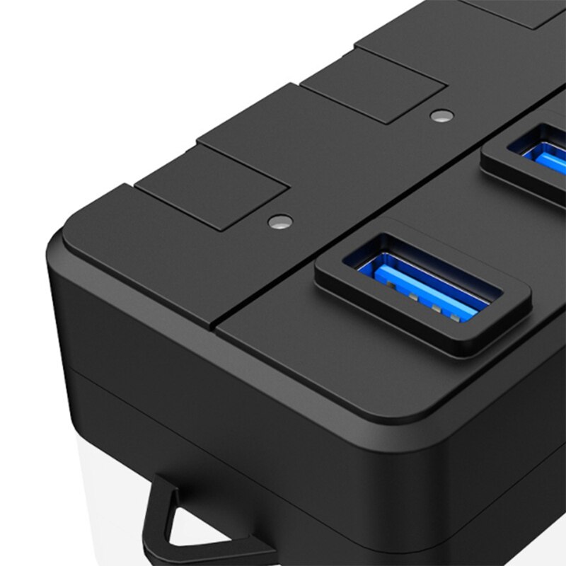 -4 Ports USB HUB Adapter USB 3.0 Data Port HUB for Laptop Notebook PC Printer Independent Key Switch USB Splitter