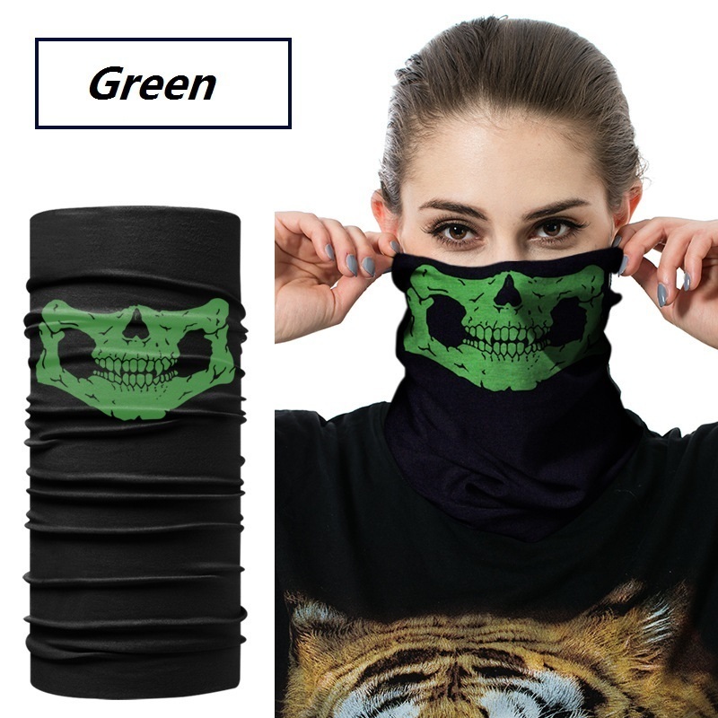 Luftvåben kranium rørformet beskyttende støvmaske bandana motorcykel ridning polyester tørklæde ansigt hals varmere maske: Grøn
