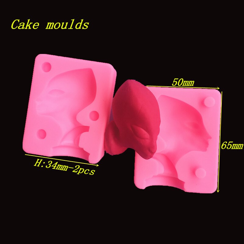 siliconen mal k398 alien head vorm clay mold fondant cakevorm diy gereedschap