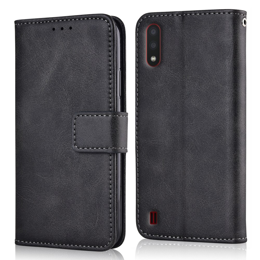 Voor Op Samsung A01 Leather Wallet Case Voor Samsung Galaxy A01 Cover Telefoon Tas Voor Galaxy A01 Een 01 Case met Card Pocket