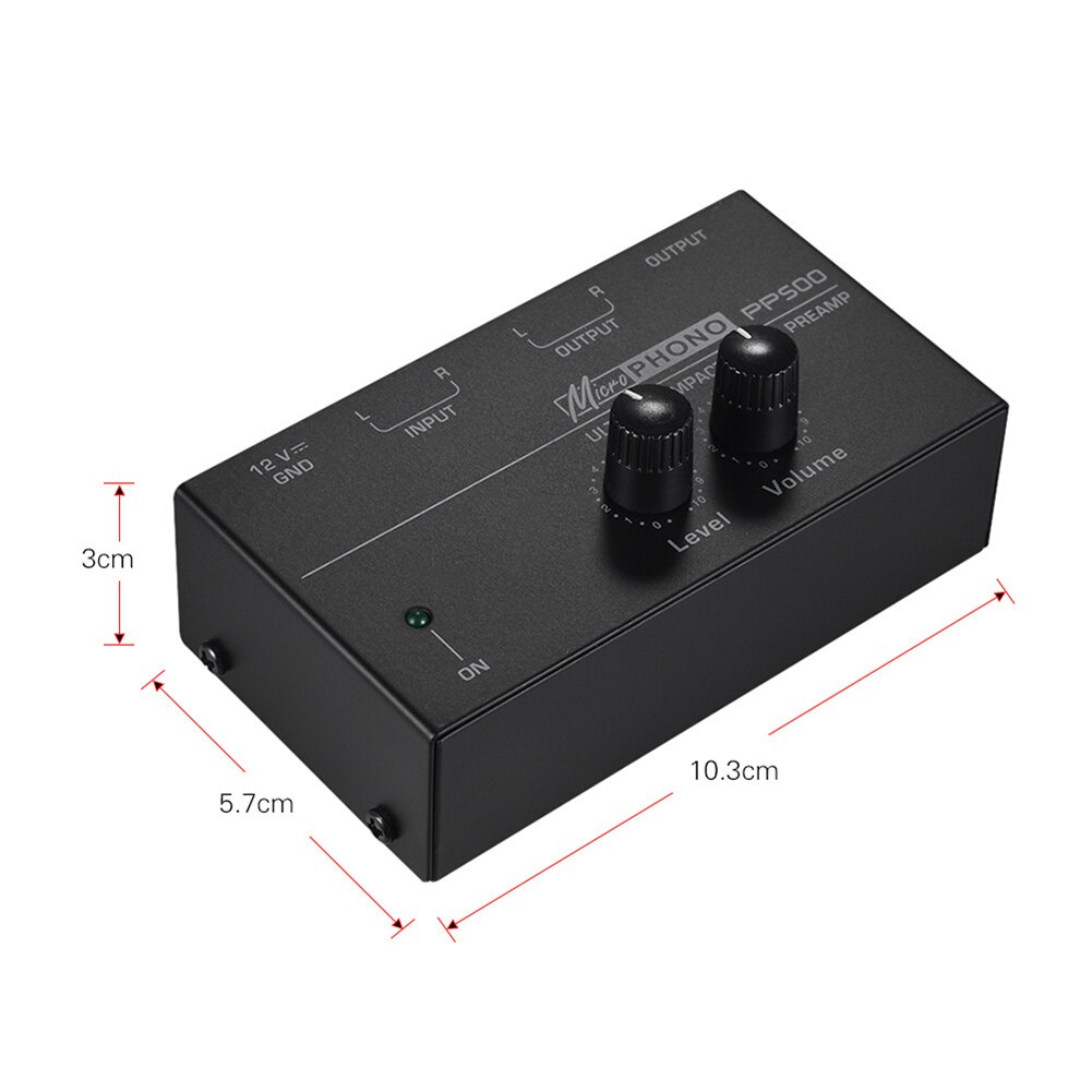 PP500 Phono Voorversterker Voorversterker Met Niveau Volumeregeling Rca Input Output 1/4 "Trs Output Interfaces Voor Lp Vinyl Draaitafel