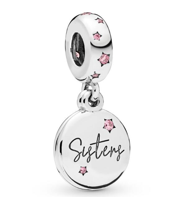 Echtes 925 Sterling Silber Perle Für Immer Schwestern Baumeln Charme passen Original Frauen Pfanne Halskette & Armbinde DIY Schmuck