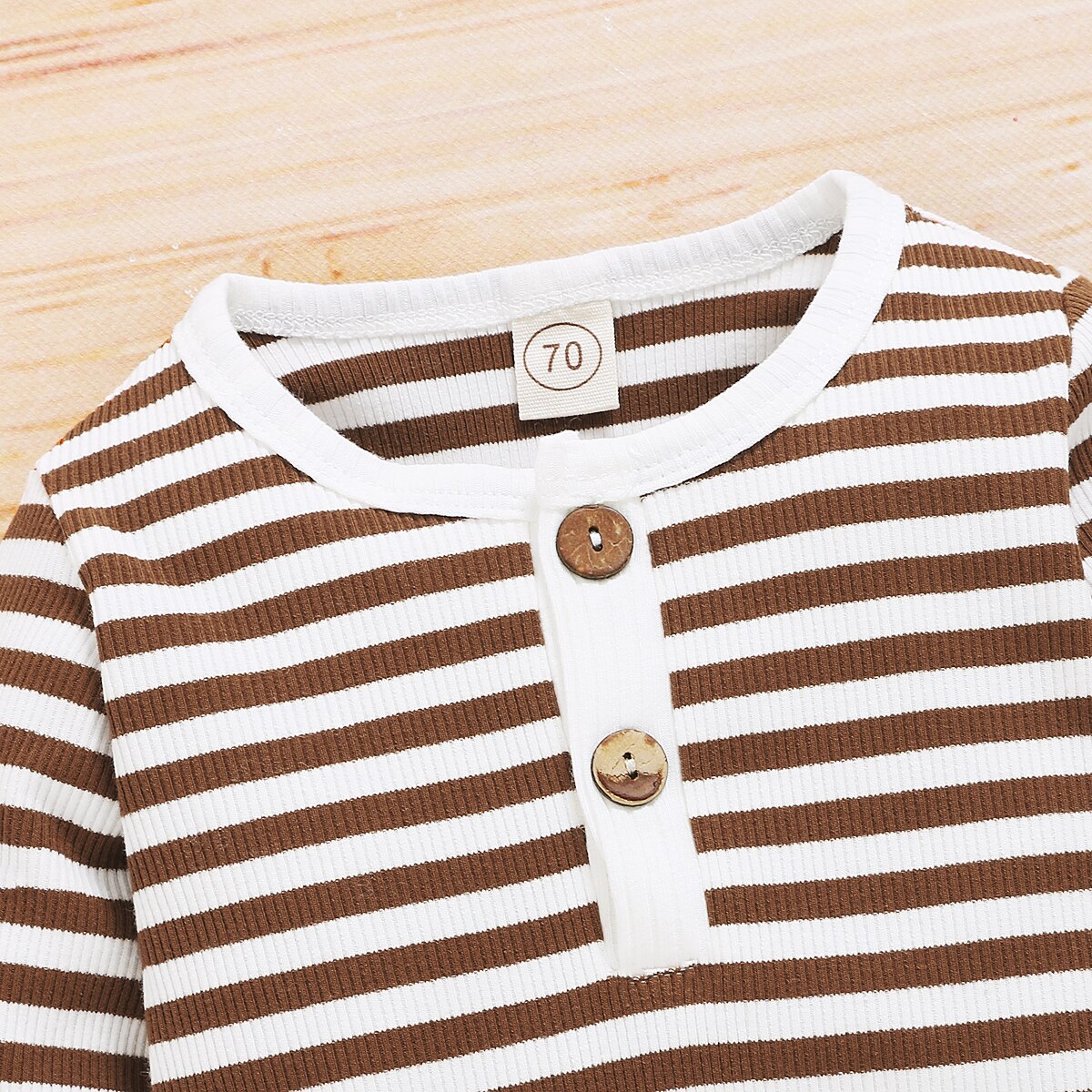 WOSHILAOCAI Appena nato Del bambino Delle Ragazze Dei Ragazzi Del Pagliaccetto Del bambino A Righe O collo a Manica Lunga Tuta di Un Pezzo Salopette Corta casuale Degli Indumenti Da Notte di Autunno