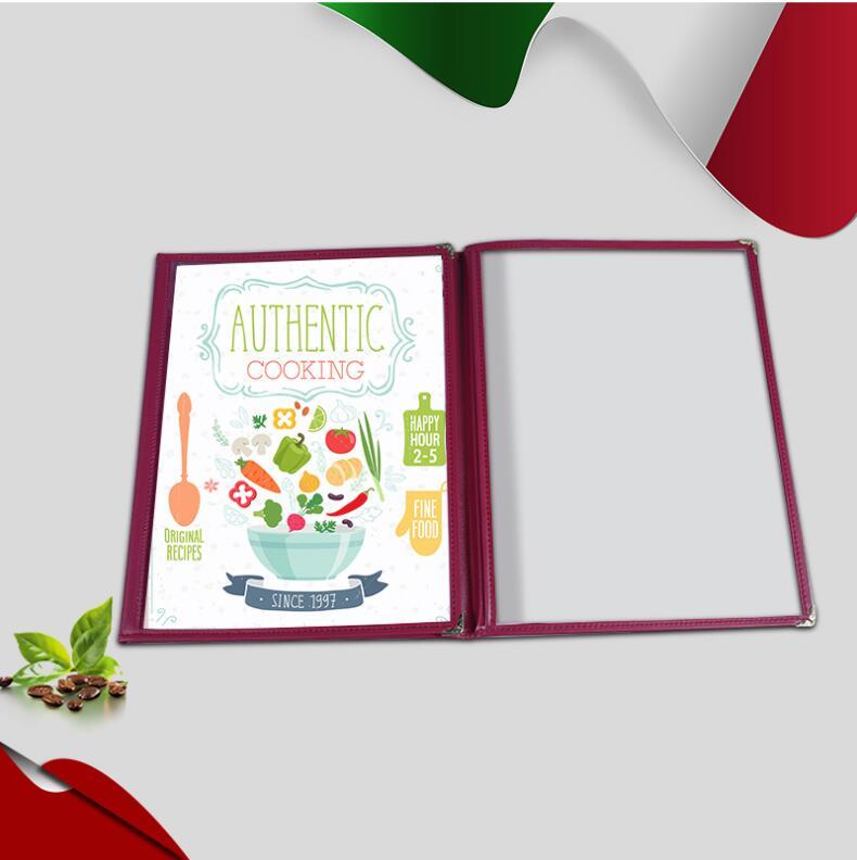 Restaurant Transparent Menu Cover Folder For A4 Panel Menu Holder Hotel Cafes Bar Menu Holder Black