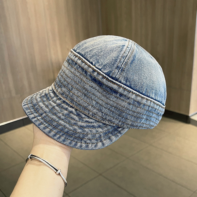 Gorra vaquera de ala suave para mujer, sombrero de pescador antiguo lavado Retro pequeño, sombrilla plegable, sombrero ecuestre: Verde