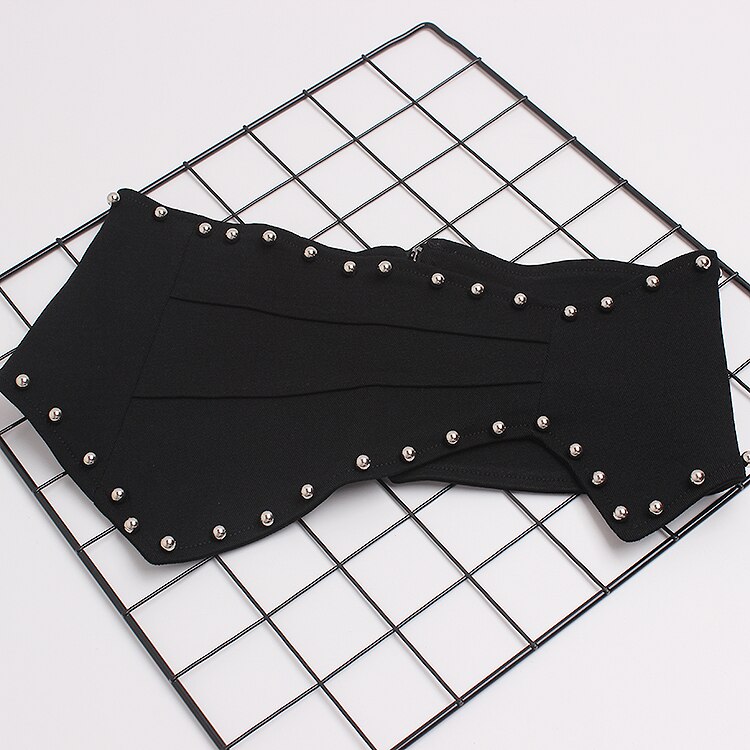 Sort elastisk denim stof elastisk korset bælter uregelmæssig lynlås brede talje bælter kvinder linning caestus ruched bælter