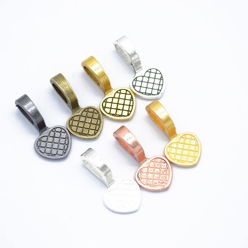 20 piezas de aleación de plata antigua de 19x9mm, almohadilla plana con pegamento en forma de corazón, baldosas colgantes, accesorios de joyería para cabujón