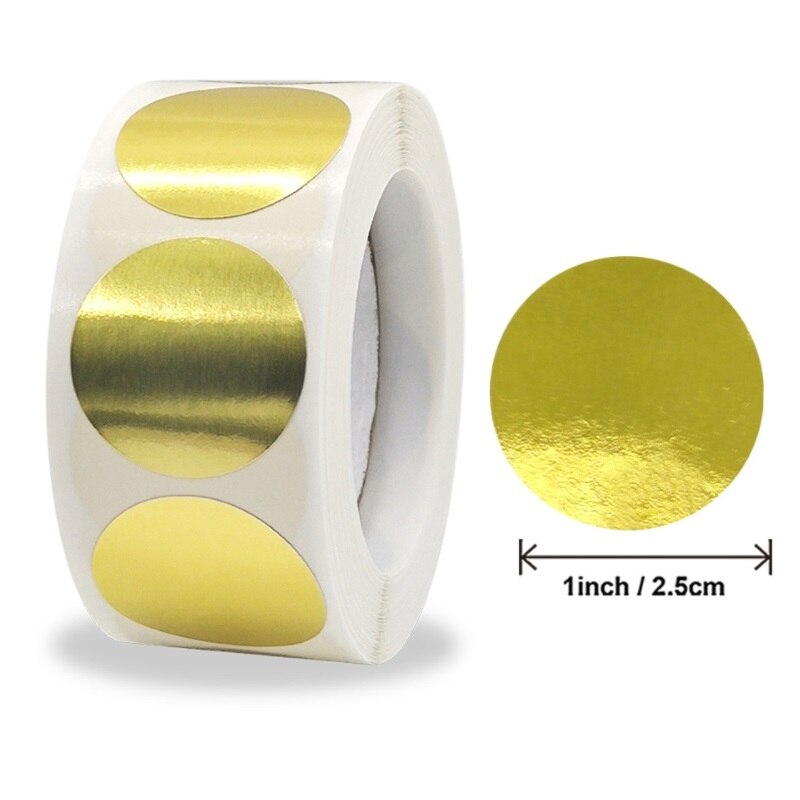 100/500PCS Round Golden Stickers 25mm Blank Seal Labels stickers Scrapbooking for Wedding decoration stationery stickers