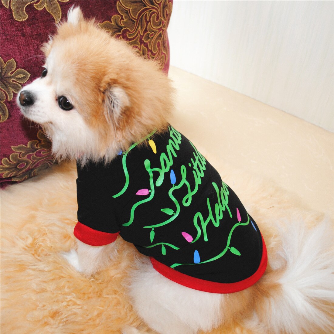 Snigelhus sällskapsdjur hund kläder jul dräkt söt tecknad väst t-shirts tyg valp katt dräkt klänning jul kläder för kattunge hund