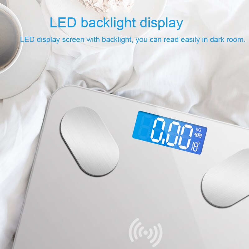 Bluetooth Body Fat Scale BMI Scale Smart Electronic ​Scales LED Digital Bathroom Weight Scale Balance Body Composition Analyzer