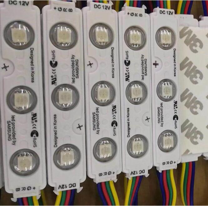 RGB LED Module Strip WS2811 3 LED IP65 Waterproof 5050 COB Injection Sign Lighting DC12V Window Store Front Lighting Lamp