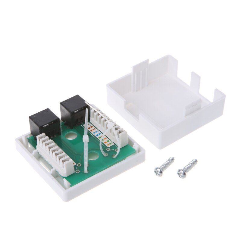 Caja de conexiones RJ45 CAT5e, conector de red de 2 puertos, caja de Cable de extensión de escritorio, Adaptador convertidor ABS de , NoEnName_Null