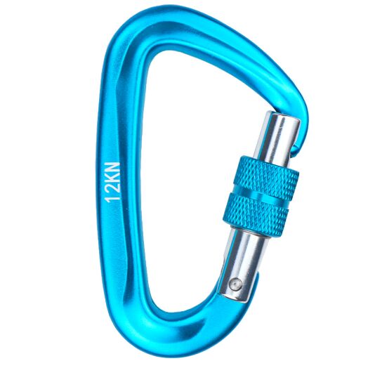 Metal Rock Climbing Safety Swivel Snap Bulk Clip Hook Oval Carabiner Climb Buckle Aluminium Alloy 7075: Sky Blue