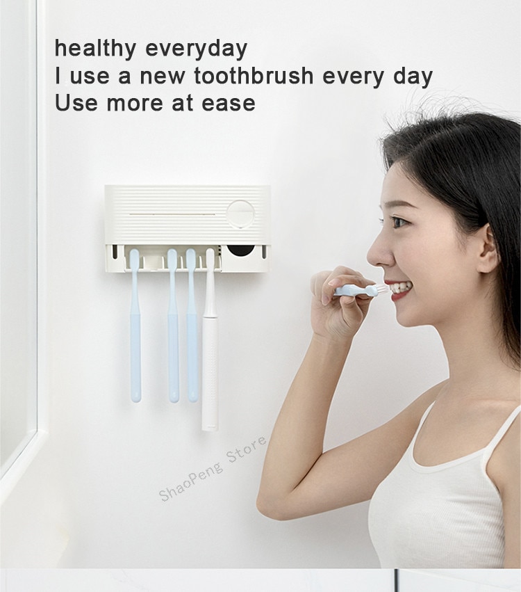XiaoMi YouPin Sothing UV Light Toothbrush Sterilizer Holder Inhibit Bacterial Antibacterial Automatic Toothpaste Dispenser