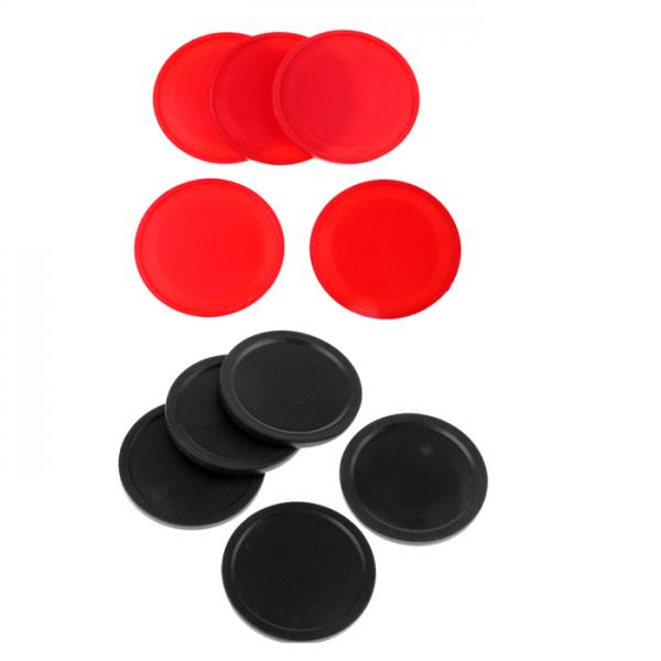 10 Pieces Air Hockey Pucks For Full Size Air Hockey Tables Red Black 60mm 50mm Replacements Accessories for Air Hockey Games