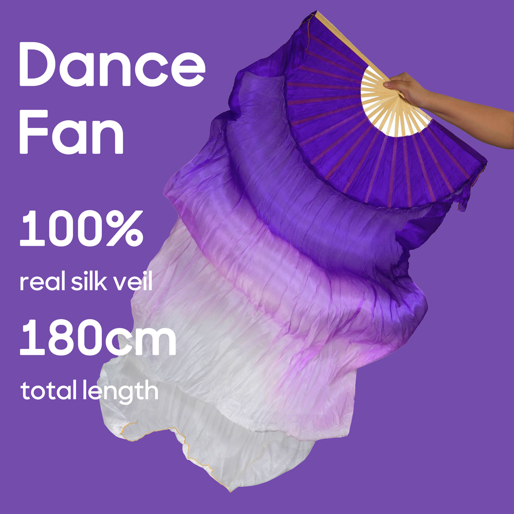 Wachlarz robić Tańca Brzucha Damski 100% Jedwab Prawdziwy Woale Składany Wachlarz Rekwizyty robić Ćwiczeń Tańca Akcesoria robić Występów Scenicznych Strój Taneczny: XXS / żółty