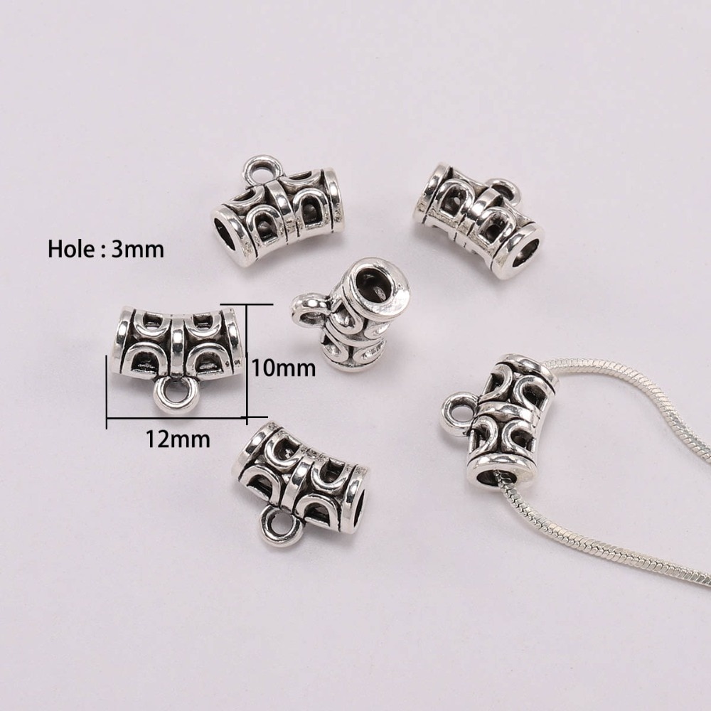 20 pz/lotto Antico Clip Beads Bail Del Pendente Del Catenaccio del Connettore Della Collana Bail Perline Per Gioielli Fai Da Te Fare Accessori Braccialetto