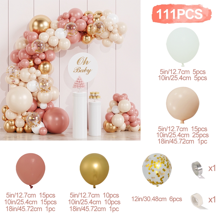 Zarte rosa Gold Ballon Girlande Bogen Bausatz Hochzeit Geburtstag Party Dekoration Erwachsene freundlicher Baby Dusche Dekor Ballon Hochzeit liefert