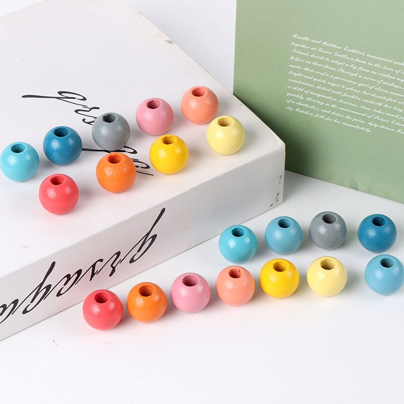 Optioneel Houten Kralen Speelgoed Oceaan Vis Verkeer Digitale Brief Groente Fruit Monterssori Educatief Spel Baby Vroeg Leren: 20pcs beads