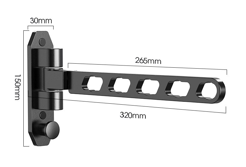 Wall Mounted Clothes Hanger With Swing Arm Laundry Room Clothes Dryer Rack Drying Rack Folding Valet HookOrganizer Silent Swing