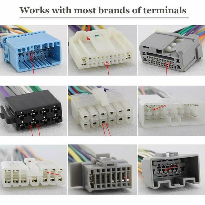 26pcs car plug terminal removal tool terminal pusher tool pick up harness terminal pin retract tool pin connector extractor