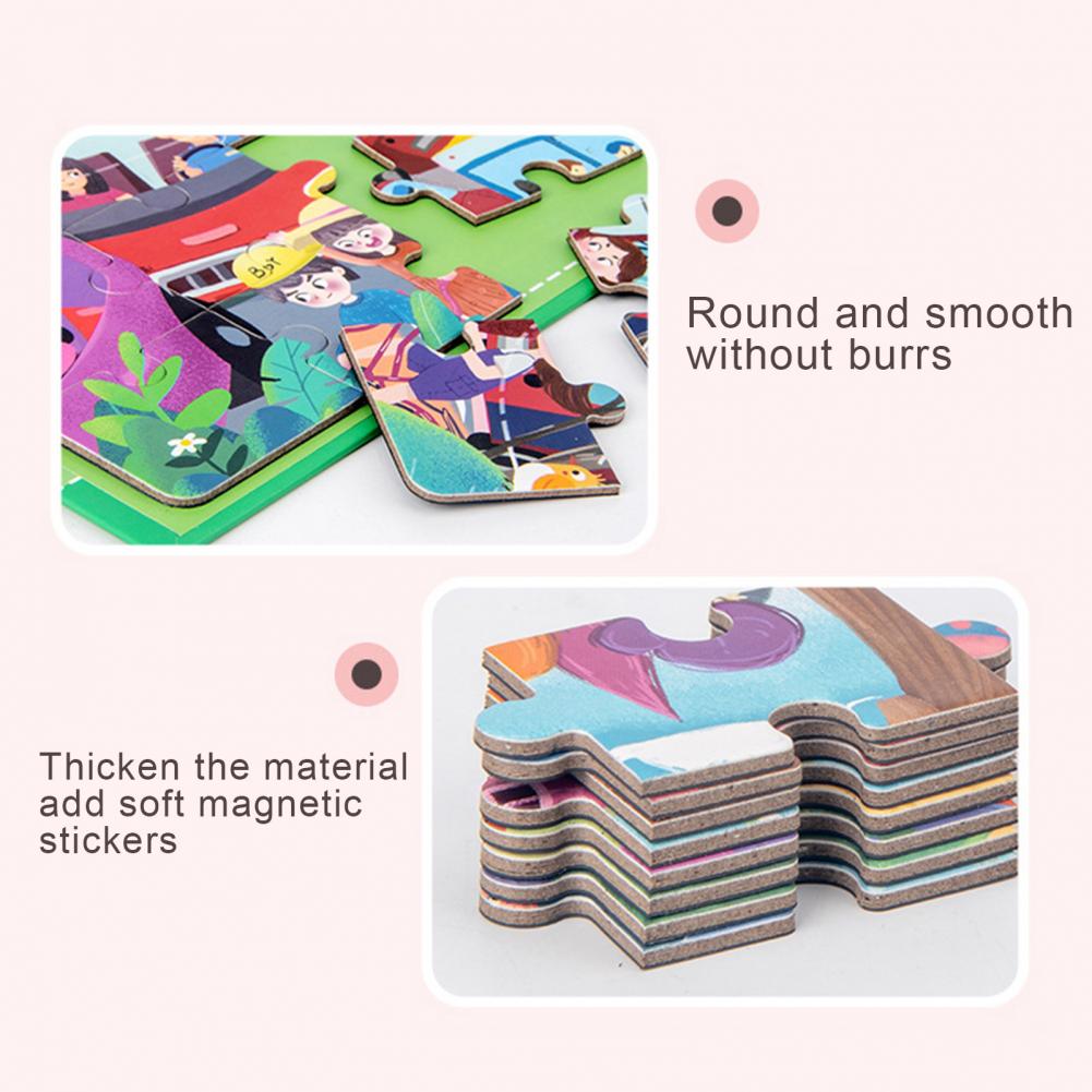 Fai da te cartone animato magnetico Puzzle bambini bambini giochi di Puzzle giocattolo educativo precoce regalo di compleanno