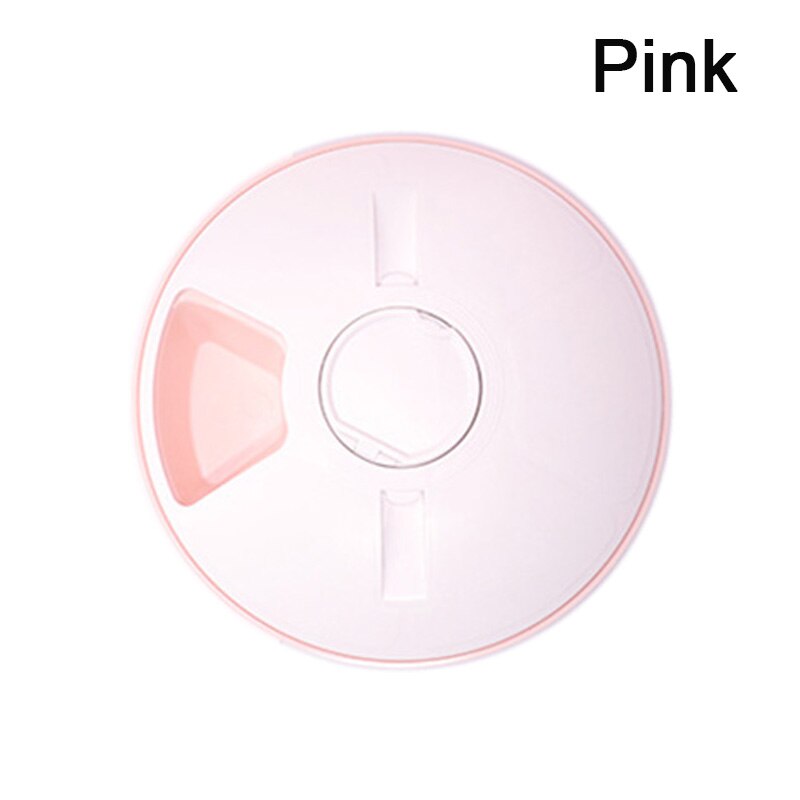 Pet Automatic Feeder Portion Control Digital Timer Detachable Dogs Cats Anti Slip 6 Meal Trays With Voice Recorder Dry Wet Food: Pink