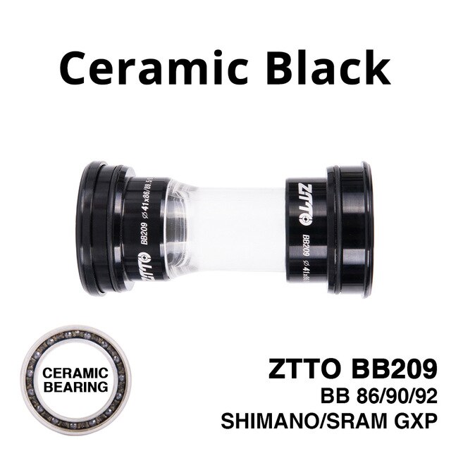 Pédalier de vélo – BB86 24 mm BB92 BB90 – Alliage d'aluminium, noir