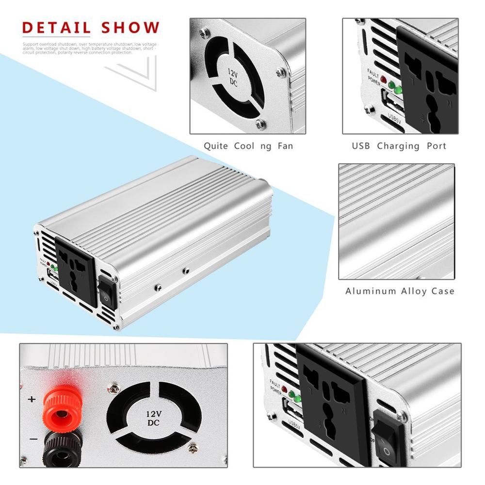 DC 12V To AC 220V Automobile Inverter Portable 1500W Car Power Converter Auto Transformer Car Accessories