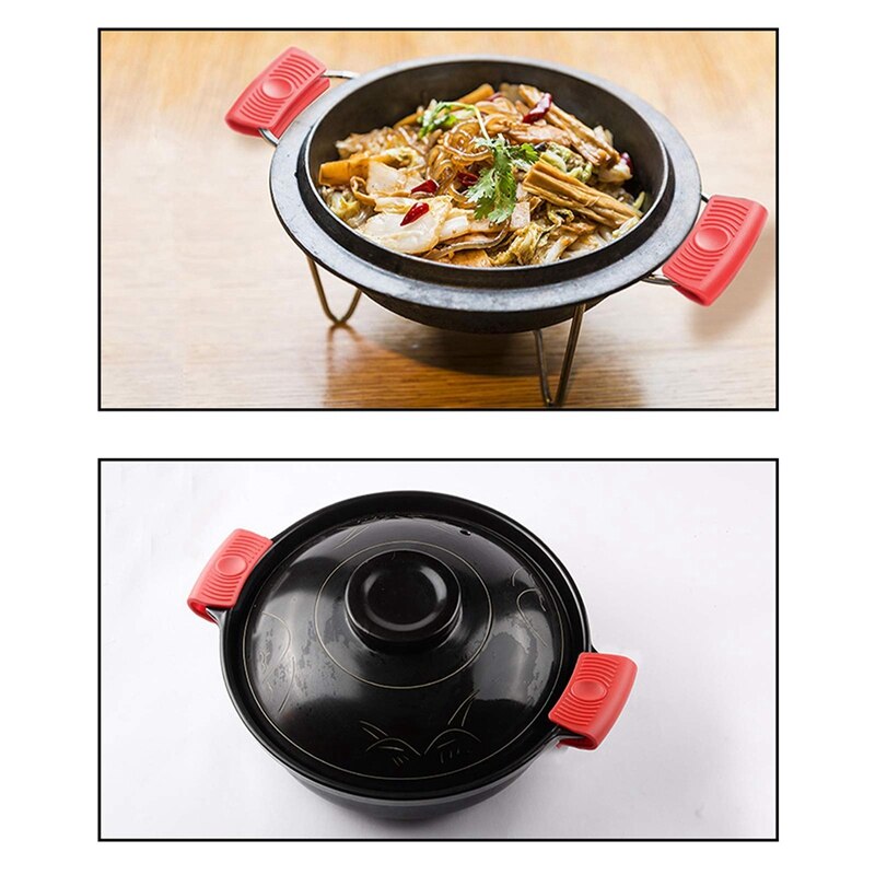 Silicone Handle Holders Rubber Pot Holders Cover Non Slip Assist Pan Holder, BBQ and Kitchen Cookware Handles 8 Pcs