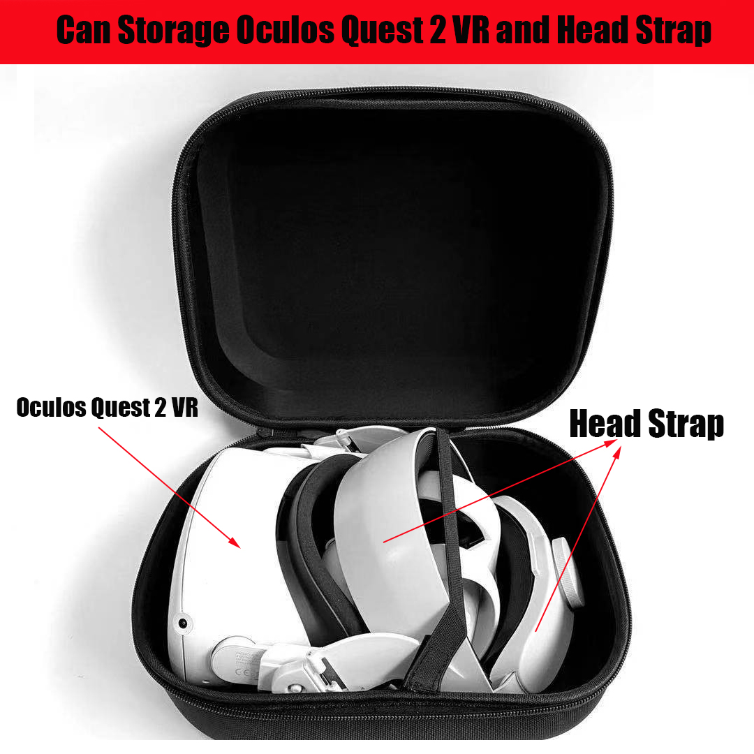 Die oculos quest 2 vr headset-hartschalen-reisetasche aus eva-material kann auch zur aufbewahrung von gomrvr/bobovr  m2 -kopfband, controllern und zubehör verwendet werden.