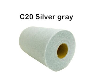 Tissu Tutu bobine de Tulle coloré 6 pouces x 100 Yards, jupe Tutu, nœud pour fête de mariage, artisanat: silver gray C20