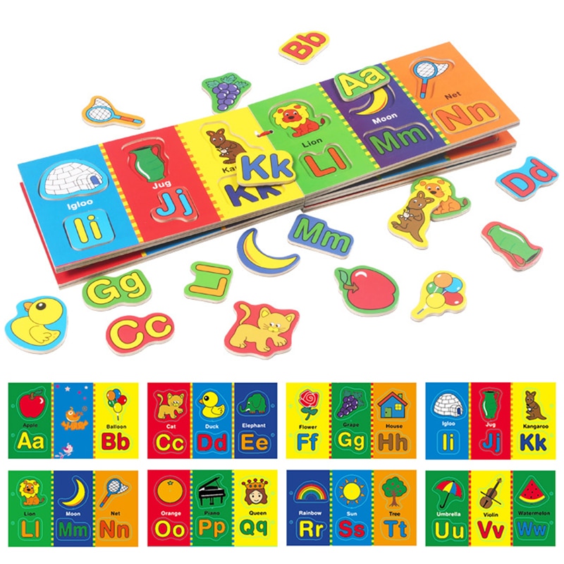 Kinderen Vroege Onderwijs Houten Magnetische Bijpassende Brief Boek Leren Speelgoed Magnetische Brief Stickers Bijpassende Educatief Speelgoed