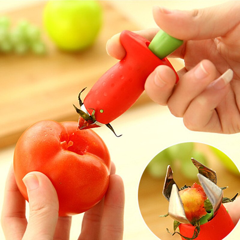 Grøntsags- og frugtredskaber tomatstilke frugt jordbærkniv stilk blade fjerner frugtskærer afskaller frugt udkerner køkkenværktøj