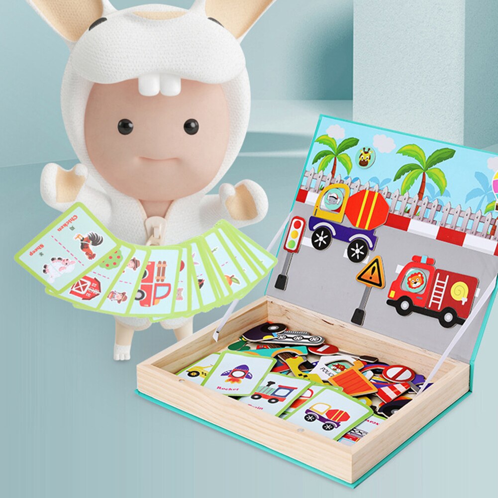 Jeu de correspondance magnétique Puzzles Imagination jouer ferme magasin Figure enfants jouet enfants jouets éducatifs pour enfants