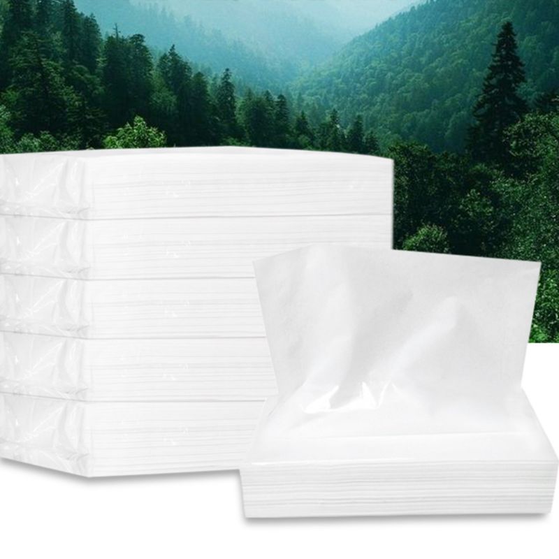 5Bags Silky Smooth Soft Premium 100 Sheets/Bag 3 Layers Toilet Paper Kitchen Toilet Facial Tissues KTV Hotel Special Paper