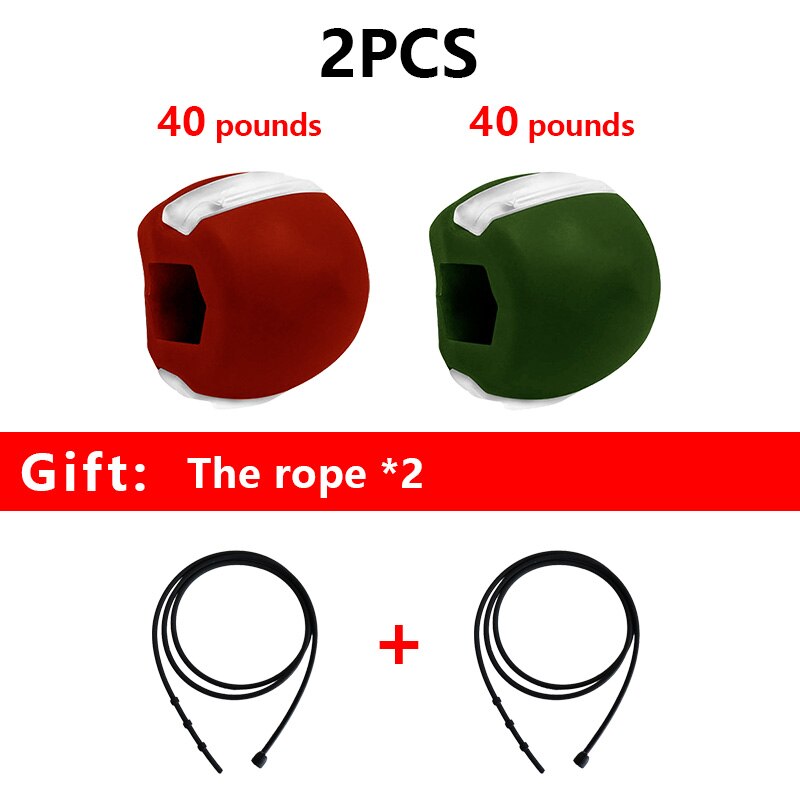 Jawzrsize Jaw Muscle ExerciserFitness Face Masseter men facial pop n go mouth jawline chew ball chew bite breaker training Body: red green