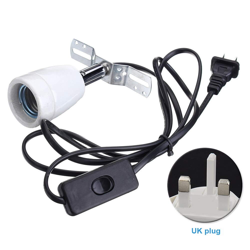 Socket Lamp Holder E27 400W Ceramic Pet Supplies Durable With Switch Clip Safe Lighting Fixture Reptile Cage Heating Bulb Base: UK